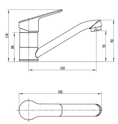 Смеситель для кухни Voda Wave WA15 на мойку хром - фото 3