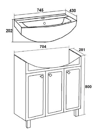 Тумба под раковину Runo Римини 00-00001275 70х30 напольная цвет зеленый