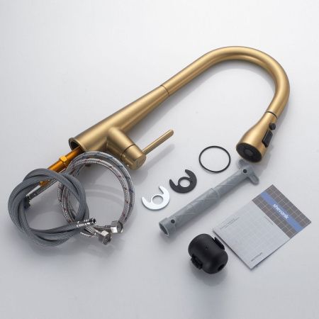 Смеситель для кухни Shevanik S363G на мойку золото