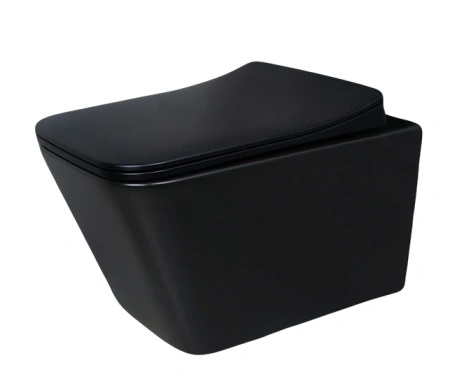 Унитаз подвесной Gid Cuadrado 62225Y черный матовый с сиденьем микролифт безободковый