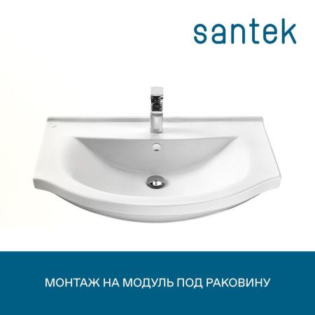 Раковина из сантехнического фарфора Santek Эльбрус WH109653 80х50 накладная цвет белый