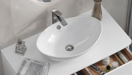 Раковина из сантехнического фаянса Velvex 7027A 60х40 накладная цвет белый без отверстий под смеситель