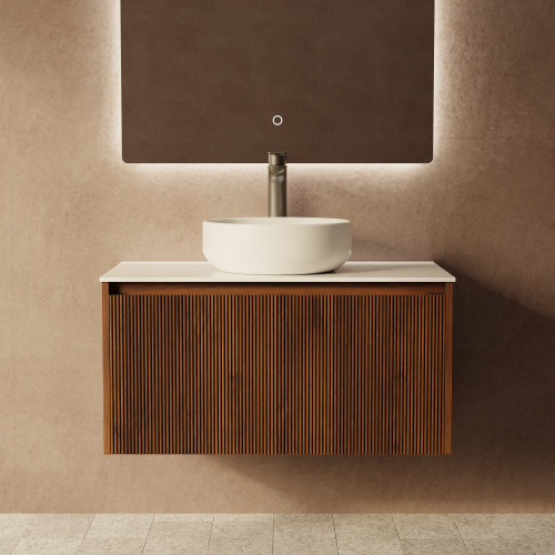 Тумба с раковиной ArtDecco Camilla (Камилла) ACM08W22S300 80x45x40 подвесная цвет черный орех - фото 4