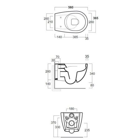 Чаша унитаза подвесная Simas Vignoni VI18bi matt цвет белый без сиденья безободковая каскадный смыв