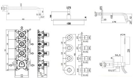 Душевая система Paffoni Modular Box KITMB019HG045KING встраиваемая в стену