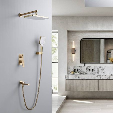 Душевая система Shevanik S9935G встраиваемая в стену цвет золото