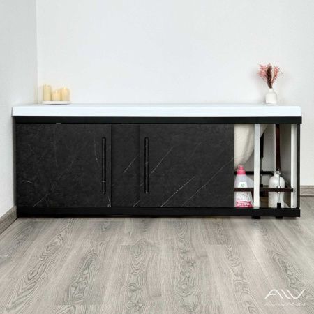 Экран под ванну Alavann Alt 170 см ALV1203004 фронтальный МДФ раздвижной черный