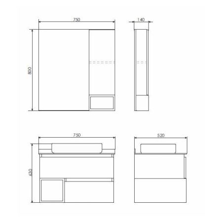 Тумба с раковиной Comforty Прага 00-00014832CF 80х50 подвесная цвет серый