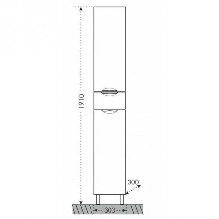 Шкаф-пенал СанТа Родос 506002 30х190 напольный цвет белый