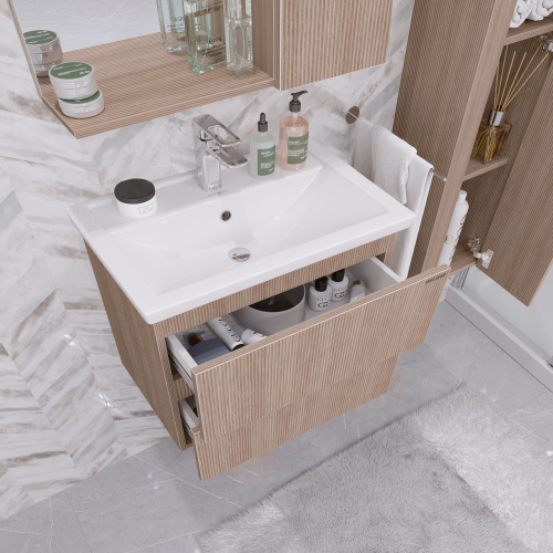 Тумба под раковину Grossman Юнит 2070131 66х45х53 подвесная цвет кадена вуд - фото 4