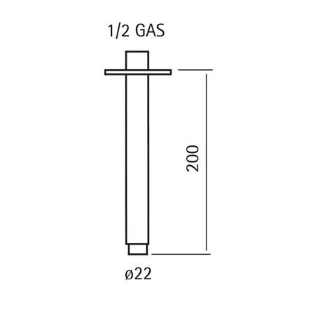 Кронштейн для верхнего душа Cisal Xion DS013561D1 нержавеющая сталь