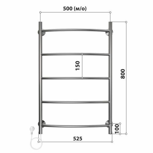 Полотенцесушитель Stelmix 4670078543059 53х80 электрический хром - фото 3
