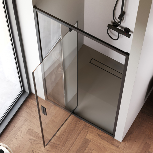 Душевая дверь Am.Pm Gem W90G-100-1P-BT 100х195 стекло прозрачное профиль черный матовый - фото 4