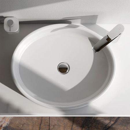 Раковина из сантехнического фарфора Am.Pm Func M8FWCC20550WG 60х40 накладная цвет белый без отверстий под смеситель