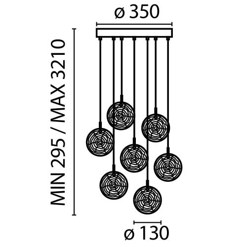 Светильник подвесной Maytoni Frozen Modern MOD254PL-07BS - фото 2