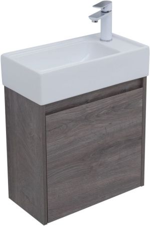 Комплект мебели: тумба с раковиной + зеркало Aquanet Nova Lite 00302529 50х30 подвесной цвет коричневый