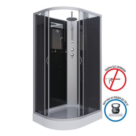 Душевая кабина Niagara Classic 35121433RBKT 120х80 асимметричная без крыши ориентация правая