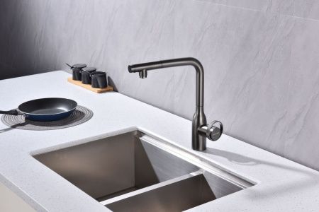 Смеситель для кухни Paulmark URBAN Ur213104-GM на мойку серый