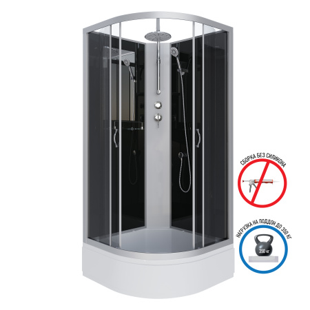 Душевая кабина Niagara Classic 35031434BKT 80х80 четверть круга без крыши ориентация универсальная