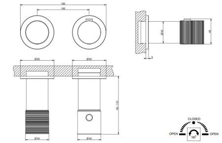 Смеситель для душа Gessi Habito Trame 70334/727 встраиваемый в стену золото с термостатом