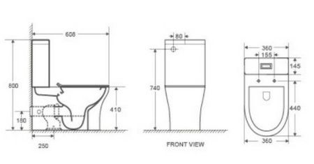 Унитаз напольный с бачком WeltWasser WW TELBACH 001GL-WT (10000003776) белый с сиденьем микролифт безободковый душевой смыв