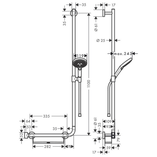 Душевой гарнитур Hansgrohe Raindance Select 26326000 настенный хром - фото 2