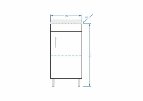 Тумба под раковину Stella Polar Концепт SP-00000232 40х22х82 цвет белый - фото 2