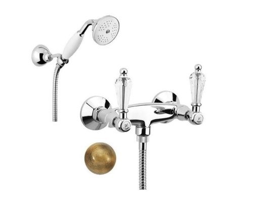 Смеситель для ванны и душа Fiore 08ZZ0602 настенный бронза - фото 2