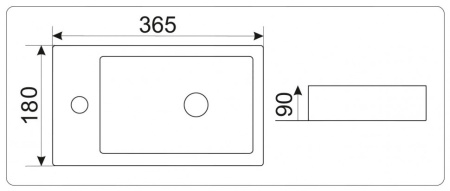 Раковина из санфаянса CeramaLux 9272R 37х18 накладная цвет белый 1 отверстие под смеситель