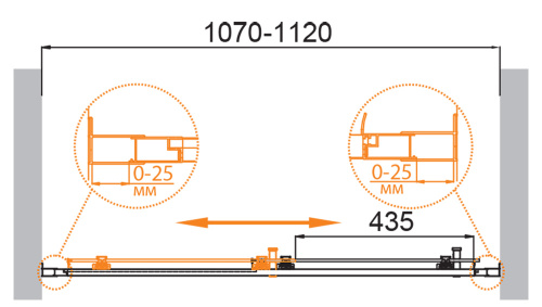 Душевая дверь Cezares MOLVENO MOLVENO-BF-1-110-C-Cr-IV 110х195 стекло прозрачное профиль хром глянцевый - фото 5