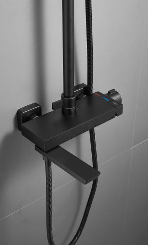 Душевая стойка BELZ B672 B24672-7 настенная цвет черный - фото 4