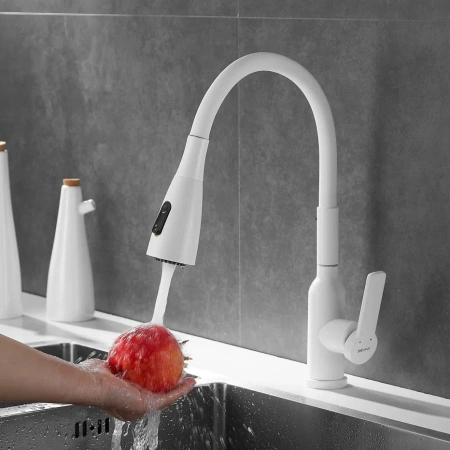 Смеситель для кухни Shevanik S843C-1 на мойку белый