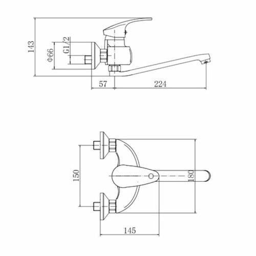 Смеситель для раковины Fashun A4621 настенный хром - фото 3