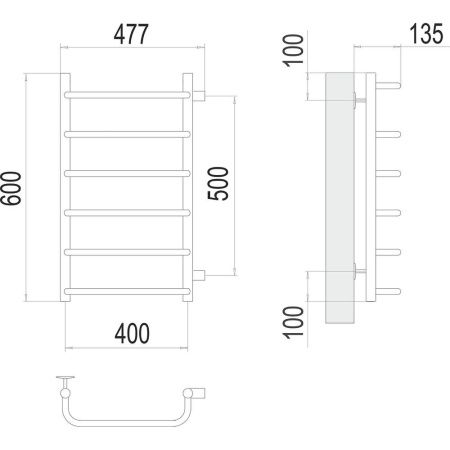 Полотенцесушитель водяной Terminus 4670078530325 50х60 хром