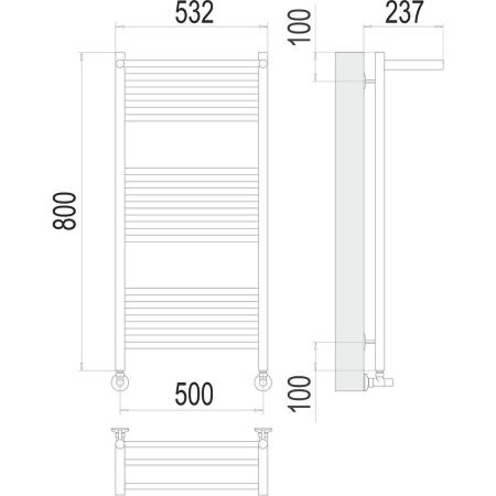 Полотенцесушитель водяной Terminus 4670078529428 55х80 хром