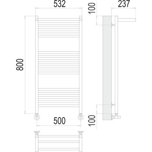 Полотенцесушитель Terminus 4670078529428 53х80 водяной хром - фото 3