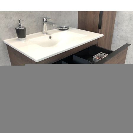 Тумба с раковиной Comforty Франкфурт 00004150531CF 80х50 подвесная цвет коричневый