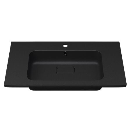 Раковина из искусственного камня Uperwood Lagoon Quartz 297000016 80х50 полувстраиваемая цвет черный