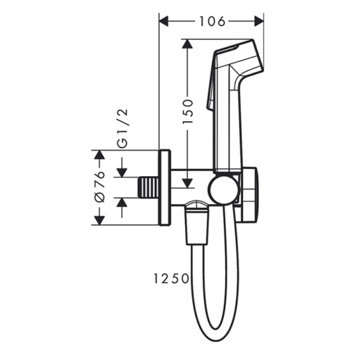 Гигиенический душ со смесителем Hansgrohe Ecostat 29230000 хром - фото 2
