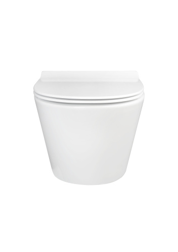 Унитаз подвесной Creo Сeramique CREO COMBO CR1100R белый безободковый с сиденьем с микролифт каскадный смыв - фото 3