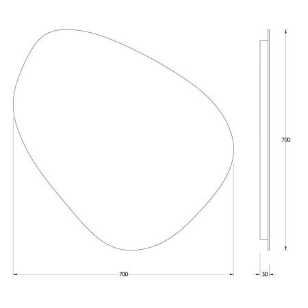 Зеркало с подсветкой Evoform Ledshine BY 2564 70х70 подвесное