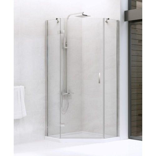 Душевой уголок New Trendy NEW AZZURA Chrome K-0337 90х90 стекло прозрачное профиль хром без поддона - фото 2