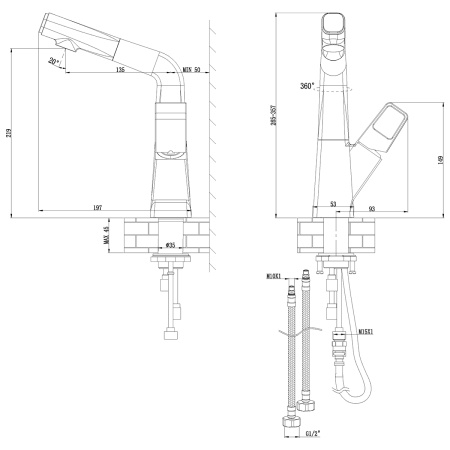 Смеситель для кухни LeMark Soul LM6008BL на мойку черный без термостата