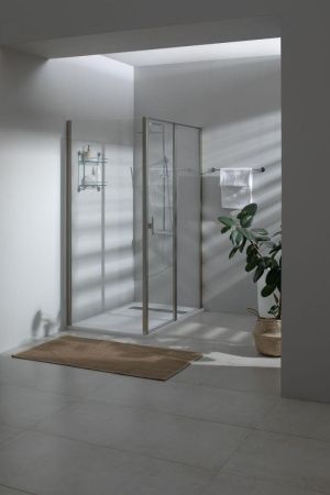 Душевая дверь Allen Brau Priority 3.31011.BA 140х200 стекло прозрачное профиль серебро