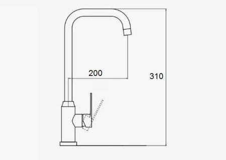 Смеситель для кухни D-Lin D155422-L на мойку хром