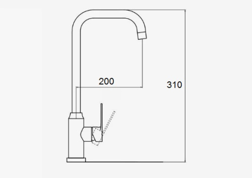 Смеситель для кухни D-Lin D155422-L на мойку хром - фото 2
