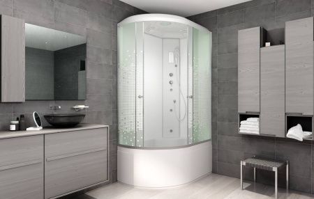 Душевая кабина AvaCan L920RGM+EL 120х80 асимметричная с крышей ориентация правая