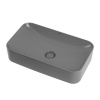 Раковина из санфаянса Abber RECHTECK AC2204MG 61х35 накладная цвет серый матовый без отверстий под смеситель