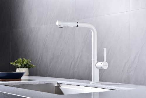 Смеситель для кухни Paulmark NEO Ne214419-431 на раковину белый матовый без термостата - фото 5
