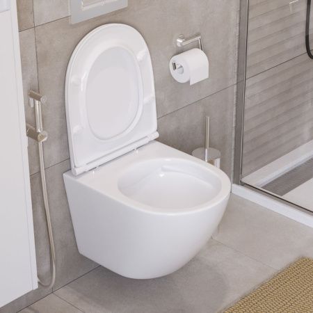 Унитаз подвесной BelBagno UNO BB3105CHR/SC белый с сиденьем микролифт безободковый каскадный смыв